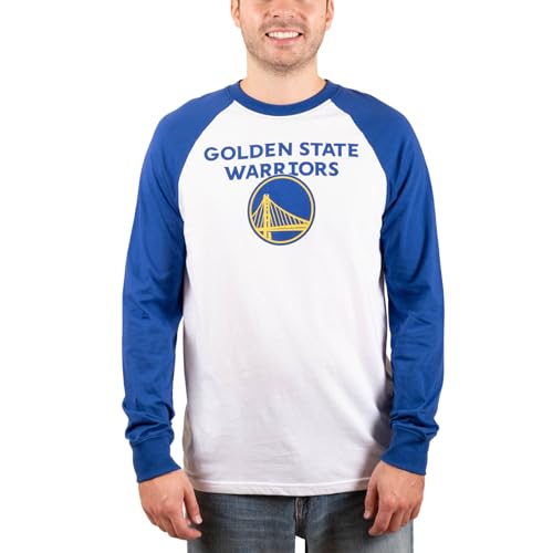 Ultra Game Men’s NBA Official Super Soft Raglan Baseball T-Shirt, Golden State Warriors, Team Color, XX-Large