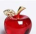 Hoobar Crystal Apple Figurine Paperweight Ideal Gifts for Wedding Birthday Christmas and Home Decoration 2.1 Inch (B-red)