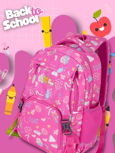 Image of Zara Sky Blue Doodle Dream School Backpack Pastel Fun Edition