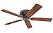Monte Carlo 5DH52RB Designer Hugger 52-Inch 5-Blade Flush Mount Ceiling Fan with American Walnut Blades, Roman Bronze