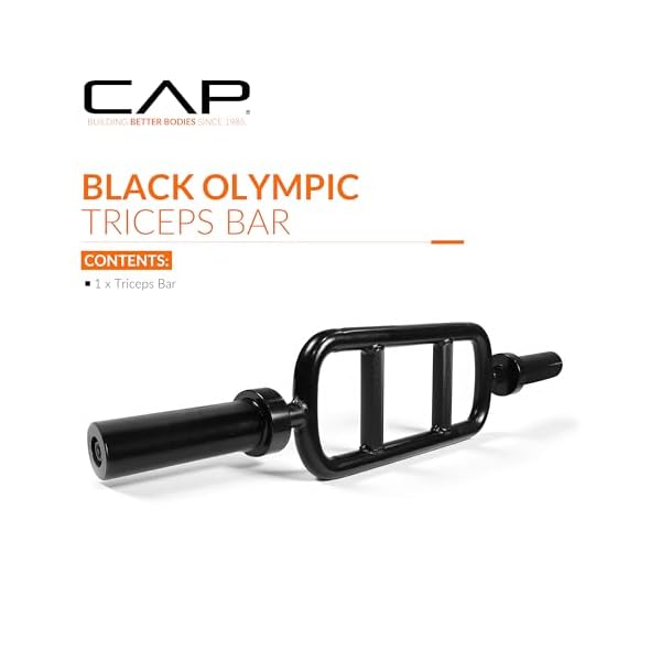 CAP 2-Inch Olympic Triceps Bar, Black, 200lb Capacity - Image 2