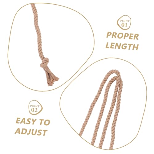 Cotton Linen Gothic Pastor Waist Belt Long Braided Robe Belt for Men Cosplay Performance Costume Accessory Rustic Dark Brown Waistband3