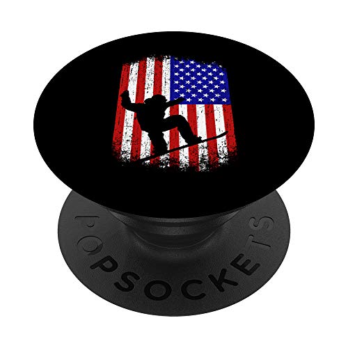 Regalos de snowboard para hombres y mujeres Kid Bandera americana Snowboard PopSockets PopGrip Intercambiable Cover