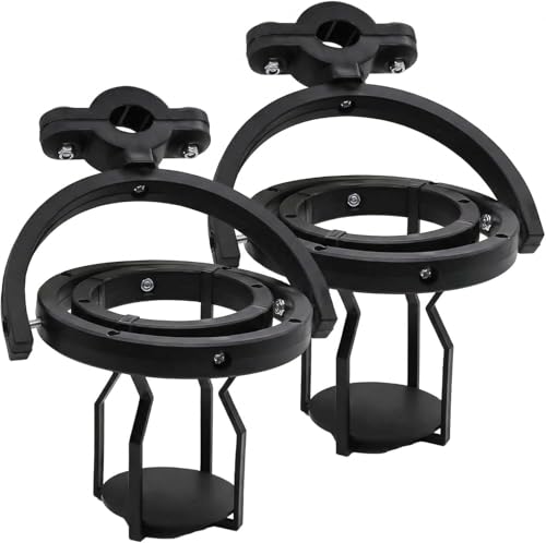 2 Pack Gyroscope Cup Holder 360 Rotatable Anti-Spill Beverage Caddy with Adjustable Clamp Self-Leveling Anti-Vibration Water Bottle Holder for Motorcycle Bike Truck Boat ATV Scooter 2.5X4.3