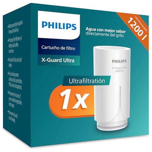 Philips Water Cartucho De Filtro Ontap Awp315 10, Ultrafiltración, Capacidad De Filtración De 1200 L, Reduce Cloro, Plomo, Microplásticos, Bacterias Y Mejora El Sabor Del Agua