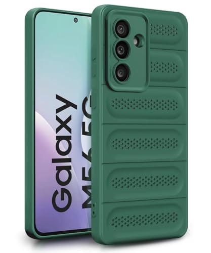 Image of WOW IMAGINE Ultimate Silicone Back Cover Case for Samsung Galaxy M56 5G | Galaxy F56 5G | Heat Dissipation Thin Soft TPU | 360 Camera Protection | Breathable Cooling Holes - Forest Green