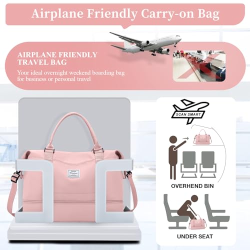 Weekender Bags for Women, Personal Item Travel Bag with Shoes Compartment by SYCNB - Used condition - Image 8