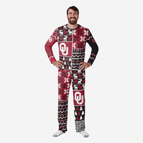 FOCO Oklahoma Sooners NCAA Busy Block Dog Sweater - M