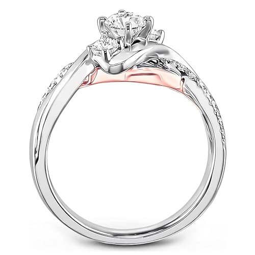 1.8 Carat Twisting Infinity Engagement Rings for Women, Mossanite Ring Sterling Silver Plated with White Gold Wedding Ring Love Gifts3