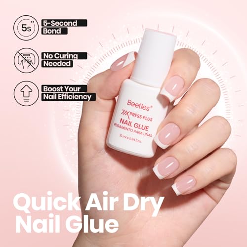 Image of Beetles Fast Dry Nail Glue, Builder Top Coat & Remover Set | Strong Hold & High Shine for Press-On Nails and French Tips, DIY Gift For Women