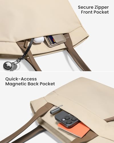 Image of tomtoc Laptop Tote Bag for Women, 13-16 Inch Water-resistant Laptop Work Tote with Device Compartment, 10L-18L Shoulder Bag