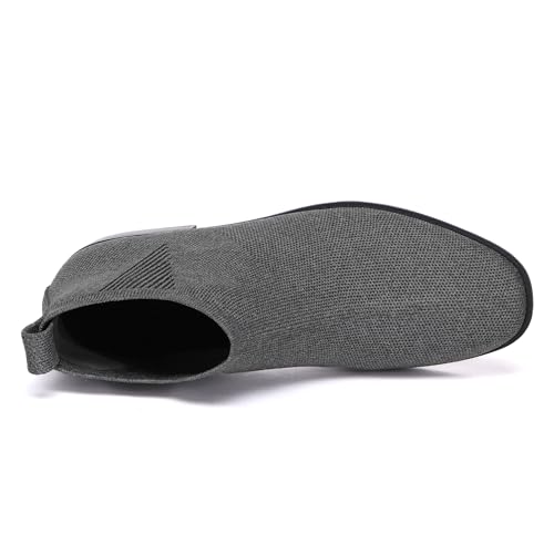 Sock Ankle Boots for Women Chelsea Square Toe Chunky Low Heel Booties Comfortable Slip on Short Boots3