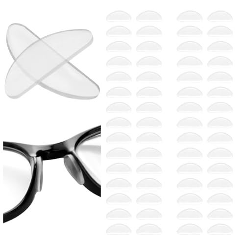 30 Pairs Glasses Nose Grips Non Slip,Soft Adhesive Glasses Anti Slip D-Shaped Silicone Nose Pads for Eyeglasses Sunglasses Reading Glasses(1mm)