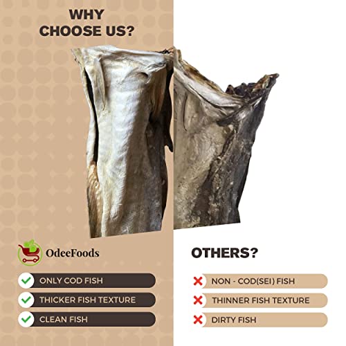 Cod Stockfish Dried Cut From Norway (Pack Of 1 - Weight 14 Oz/400 Gram/1Lbs) #TOP2