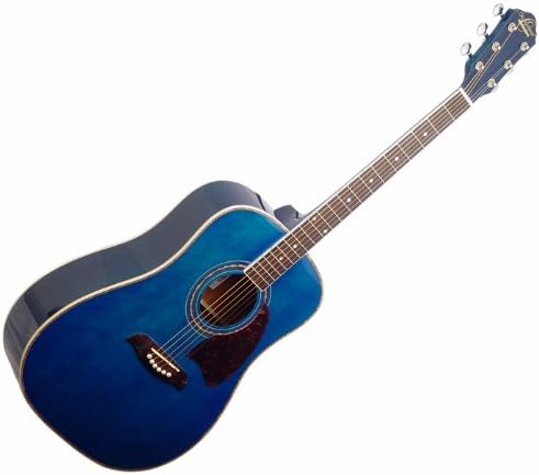 NEW OSCAR SCHMIDT WASHBURN TRANS BLUE ACOUSTIC GUITAR