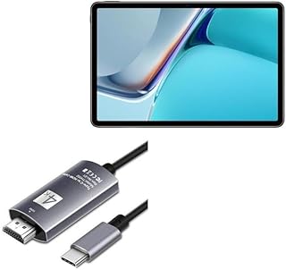 BoxWave Cable Compatible with Huawei MatePad 11 (10.95 in) - SmartDisplay Cable - USB Type-C to HDMI (6 ft), USB C/HDMI Cable - Jet Black