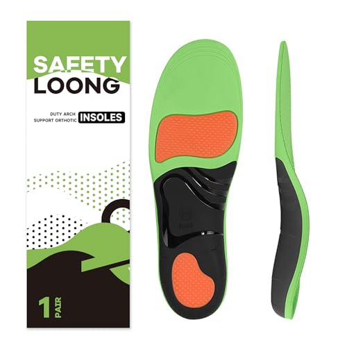 SAFETY LOONG Arch Support Insoles for Plantar Fasciitis Flat Feet Pain Relief