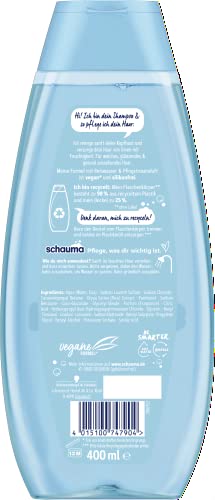 Schauma Moisturising Shampoo Moisture & Shine (5 x 400 ml), Hair Shampoo with Rice Water Gently Cleanses the Scalp - Image 3