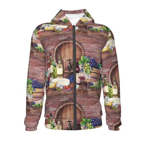 Bottle Glass Red Wine Kid Hoodies Boys Zip Up Sweatshirts Girls Pullover with Pocket2