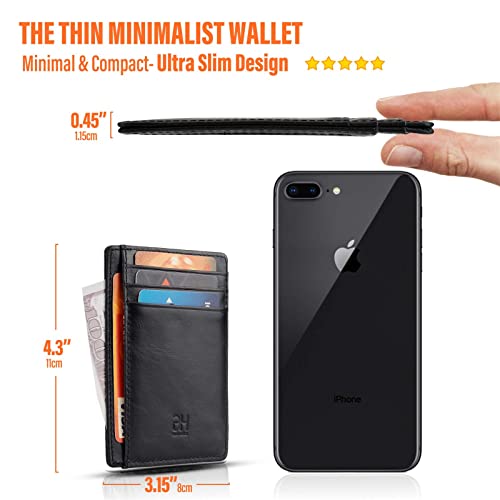 Image of GH GOLD HORSE Slim RFID Blocking Card Holder Minimalist Leather Front Pocket Wallet for Women | Slim