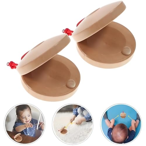 image for Zenarao Wooden Castanet, Percussion Instrument - 2Pcs Hand Finger Cast