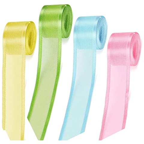 4 Rolls Sheer Organza Ribbon for Crafts Cover