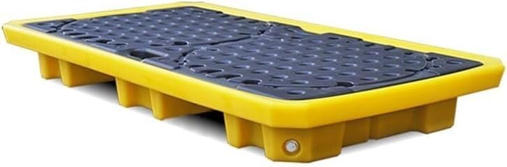 Spill Containment Tray Spill Containment Platform Industrial Modular Paint Bucket Sump Tray with Drain Stackable Safety Tray Removable Grids Moisture Resistant Pallet(130x69x15cm)