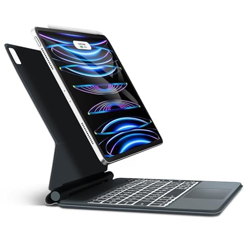 Ya en manzanajugosa.com: Magic Keyboard para iPad 11 Generación A16 2025/10 Generación 10.9" 2022, Teclado para iPad 10ª/11ª Generación 11 Pulgadas A16, Bluetooth Retroiluminado Teclado con Trackpad, Español Ñ, Negro