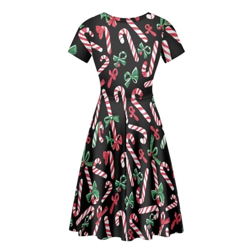 Image of AFPANQZ Womens Casual Summer Lightweight Vintage Dress Short Sleeve Midi Dress Knee-Long Luxury Formal Dress