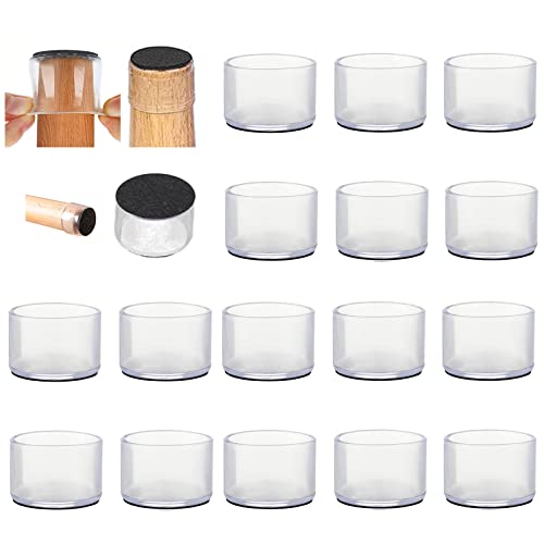 SHUIOG 16 Stück Silikon Stuhlbeinkappen,Stuhlbeinkappen,Hohe Elastizität rutschfest Benutzt für Furniture Table Chair Legs,Schützen Sie den Boden vor Kratzern (Ø 35mm) Cover