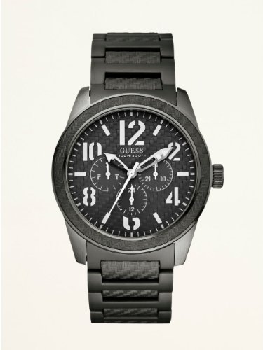 Guess Men's U13615G1 Grey Stainless-Steel Quartz Watch with Black Dial