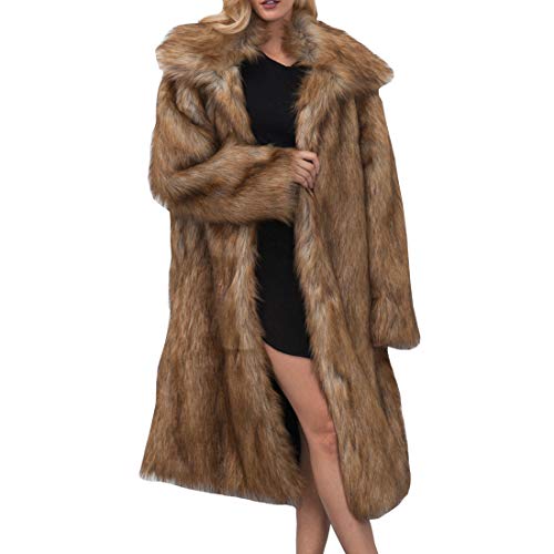 DorkasDE Damen Wintermantel Fellmantel Kunstpelz Mantel Jacke Warm...