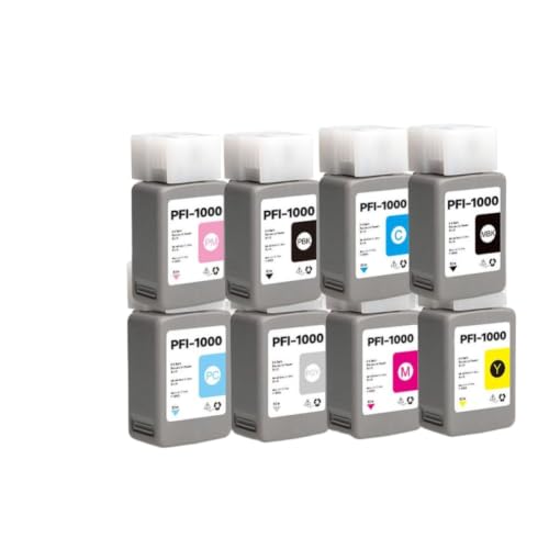 Cartouche JMDD PFI-1000 pack de 12 encres pigmentées pour imprimante Canon ImagePROGRAF Pro 1000 80ml avec puce