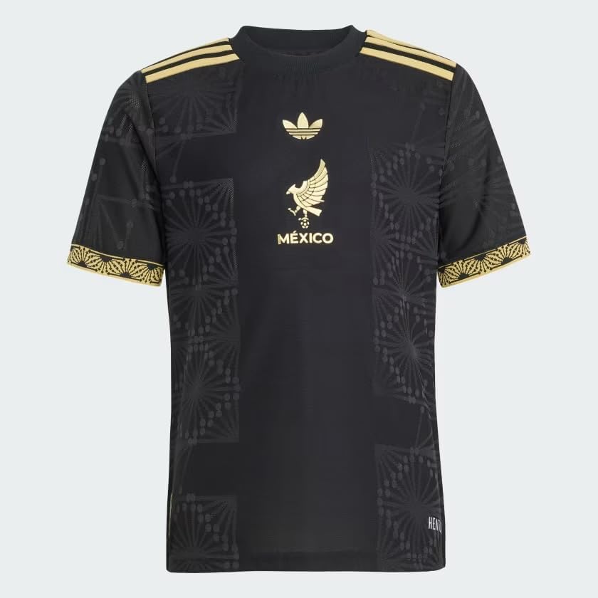 adidas Originals Big Kids Mexico 25 Gold Soccer Jersey, Black, Medium - Image 7