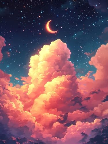 DIY 5D Starry Sky Diamond Art Kits Adults, Diamond painting Cloud Dimond Art Adult Craft Kits, Square Full Drill Diamond Art Painting, Gem Art Mosaic Kits for Adults for Home Decor Gifts 32x44 in 2-7