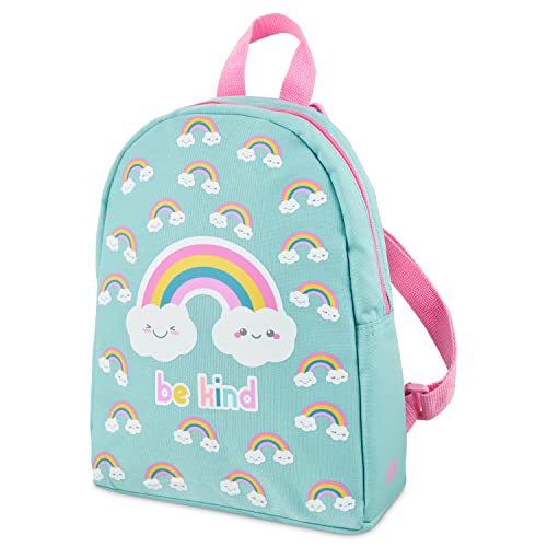 Polar Gear BEKIND Backpack Insulated Kids Lunch Bag Adjustable Shoulder Straps – 600D Polyester Food Cooler, Reusable Food & Drink Thermal Cool Bag, Turquoise, Pink