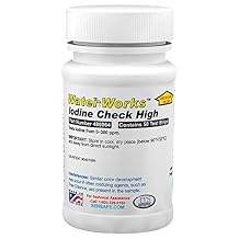 Industrial Test Systems WaterWorks 480064 Iodine Test Strip, 32 Second Test Time, 0-300ppm Range Bottle of 50