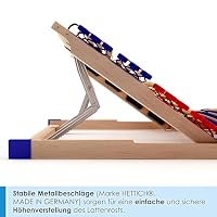 stabiler Lattenrost 100% BUCHE Lattenrahmen - Kopfteil verstellbar - SCHULTERFRÄSUNG, 7 Zonen, 42 Federleisten, Härte-Regulierung, Mittelgurt - SLEEP BEST 42® VARIO unmontiert (100x200cm) – Ansicht 5