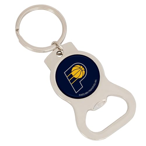 Desert Cactus Indiana Pacers Silver Bottle Opener Key Holder – Official National Basketball League for Car Keys, Backpack – NBA Gift (Design A)