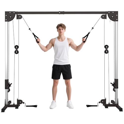 SPORTNOW Station de Musculation Double Poulie 245L x 85l x 207H cm Noir