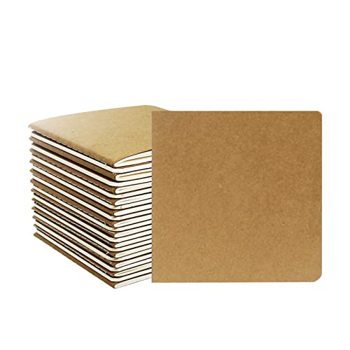 Mini carnet vierge kraft lot de 24 petits cahiers de poche carrés pour cadeaux de classe