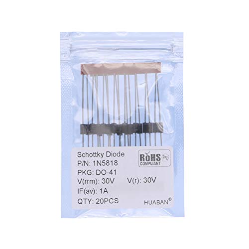 HUABAN 20PCS 1N5818 VbgL[oA_CI[h 1A 30V DO-41 (DO-204AL) Axial 5818 1 Amp 30 Volt
