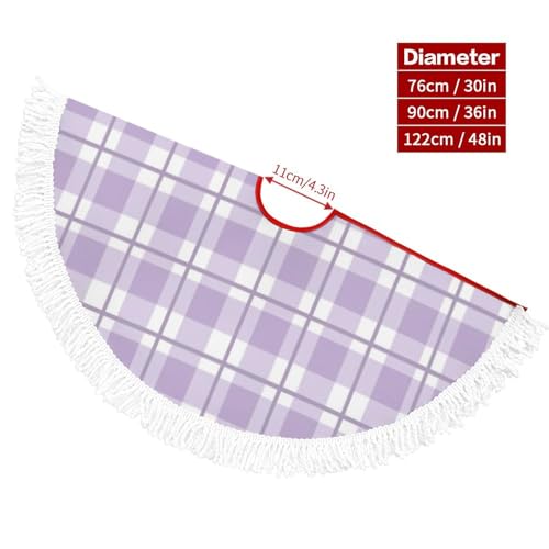 Jupe d'arbre de Noël violette tapis de sapin rond pour décorations