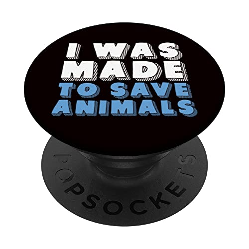 Fue hecho animales salvar rescate perro gato mascota veterinario PopSockets PopGrip Intercambiable