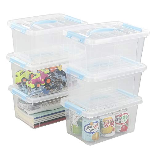 Joyeen 7 Quart Plastic Storage Boxes, 6 Pack Clear Storage Bins with Lids
