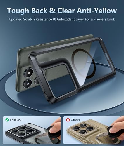 Image of FNTCASE for Motorola Edge-2025 Magnetic Case: Clear Military Grade Drop Protection Anti Yellowing Cell Phone Cover - Rugged Shockproof Protective Bumper Transparent Phonecase