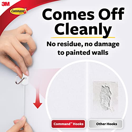 Image of Command Small Wire Toggle Hooks, Damage Free Hanging Wall Hooks with Adhesive Strips, No Tools Wall Hooks for Hanging Organizational Items in Living Spaces, 3 White Hooks and 4 Command Strips