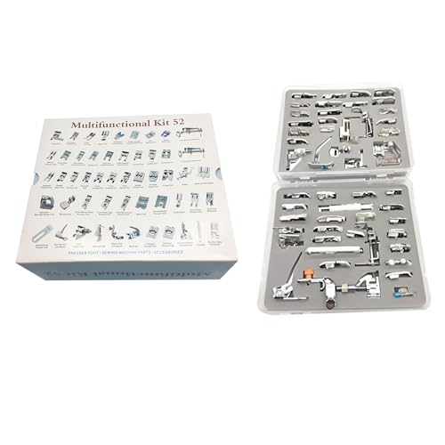 Bequilter Domestic 52Pcs Sewing Machine Presser Feet with Manual Fit Singer, Brother, Janome, Elna, Toyota, New Home, Simplicity, Necchi, Kenmore and Other Low Shank Sewing Machines by Bequilter - Used condition - US$22.96