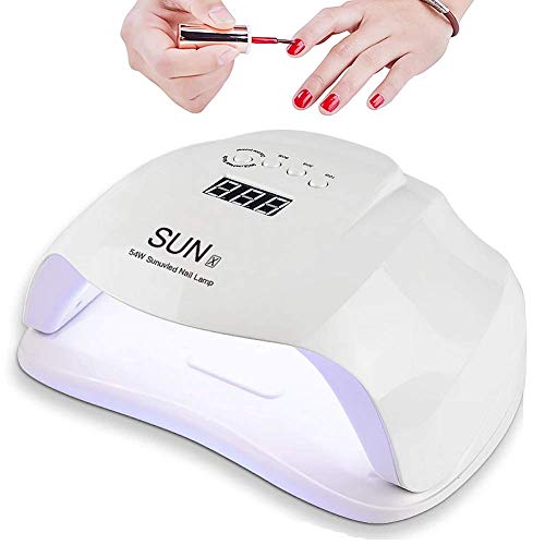 54W Led Nail Lamp, UV LED Nail Dryer Curing Lamp Nail Dryer Light Curing Lamp with Timer/Sensor for Led Gel Nail Polish Nail Art Manicure Tools Nail Dryer Light