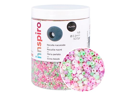 Innspiro Rocalla De Vidrio Redonda Nacarado Mezcla 2,3mm. 500gr. Aprox. N9